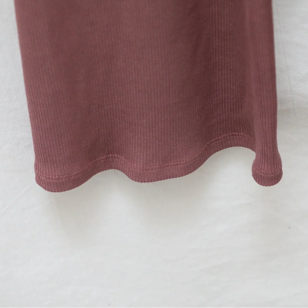 Zara mauve ribbed pants flared leggings yoga stretch relaxed loungewear comfy M - Picture 7 of 8
